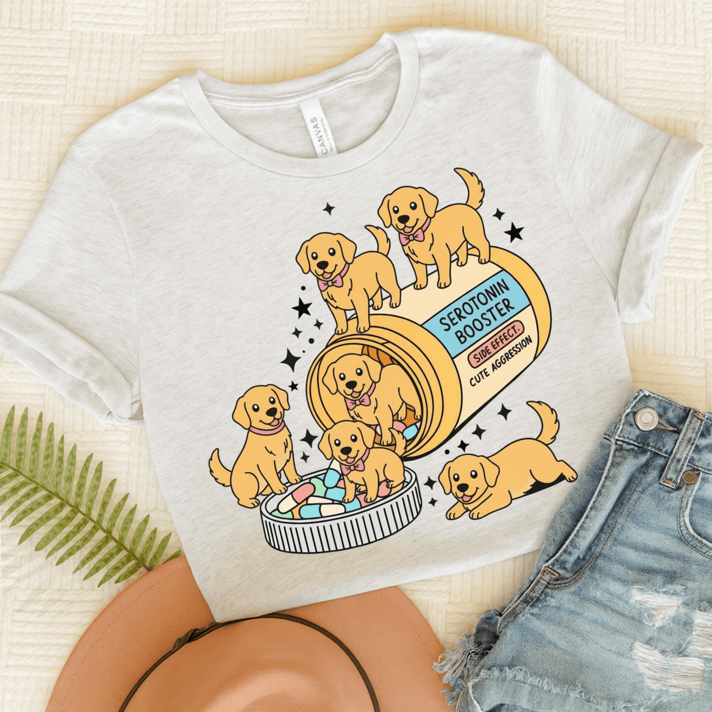 Golden Retriever Serotonin Tshirt Ash