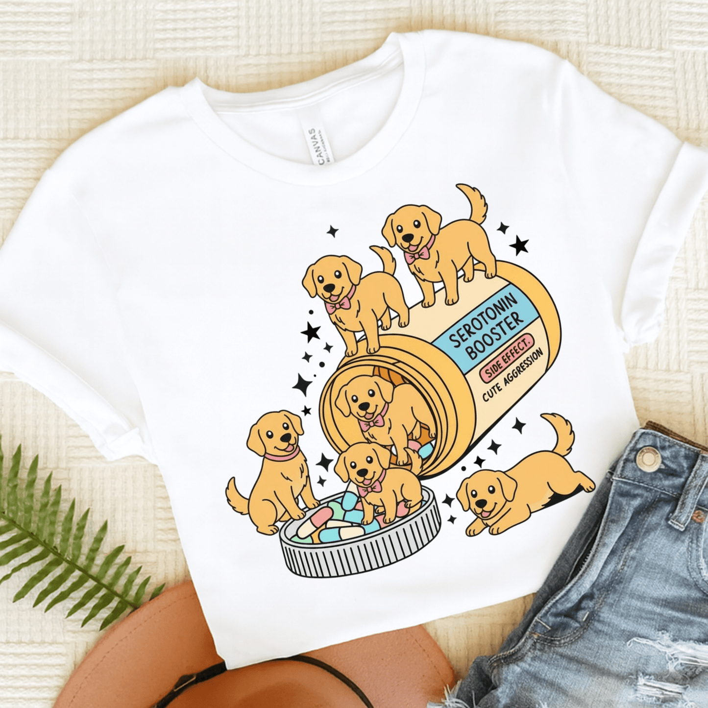 Golden Retriever Serotonin Tshirt White