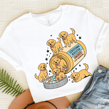 Golden Retriever Serotonin Tshirt White