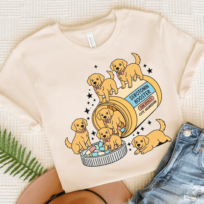 Golden Retriever Serotonin Tshirt Natural