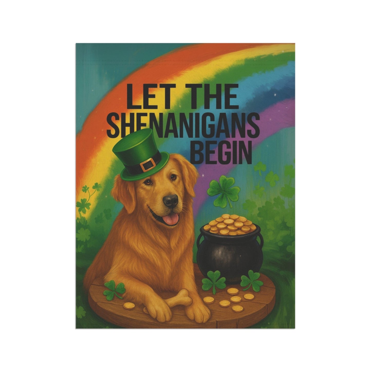 Golden Retriever Shenanigans Garden Flag