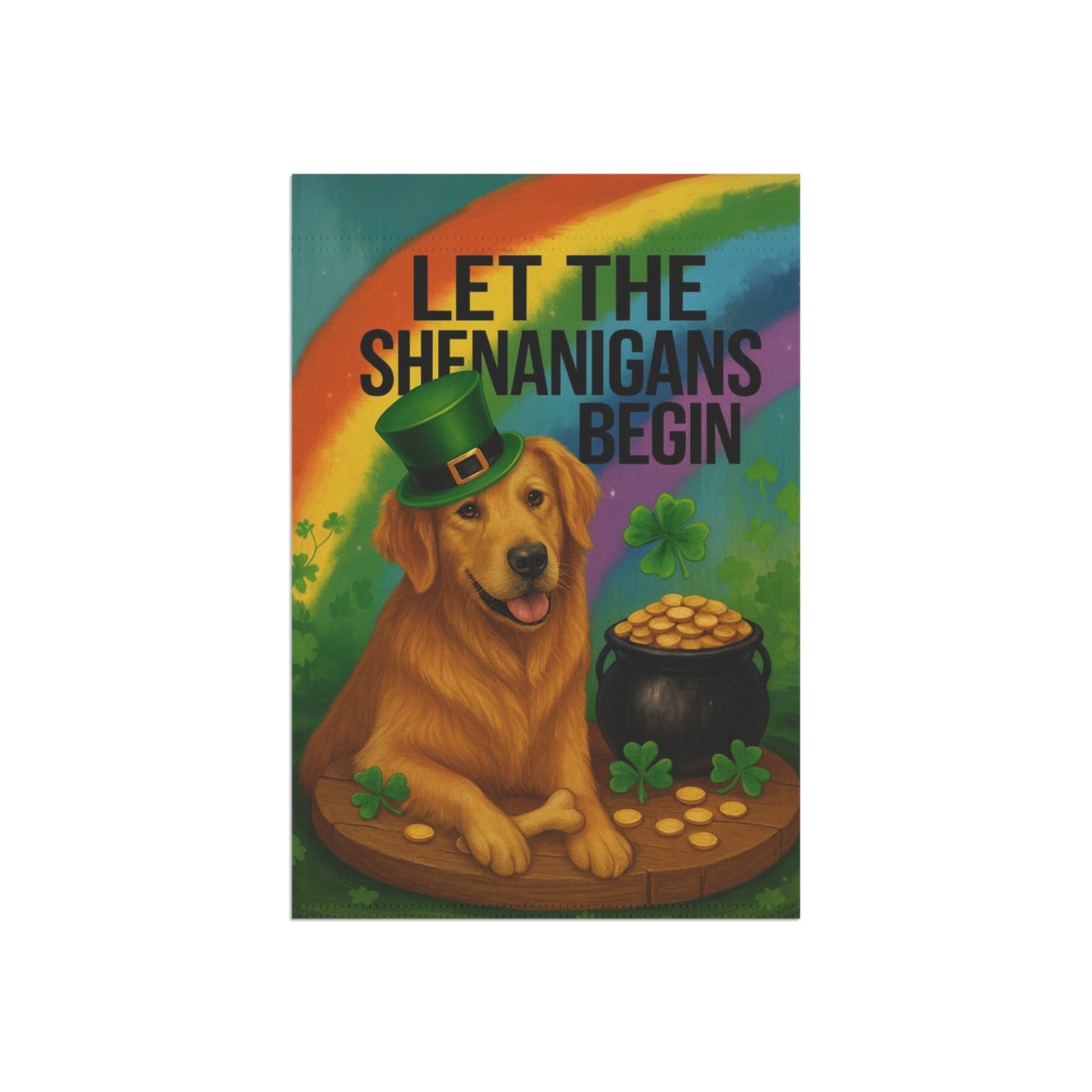 Golden Retriever Shenanigans Garden Flag