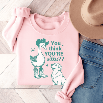 Golden Retriever Silly Goose Sweatshirt Light Pink