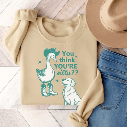 Golden Retriever Silly Goose Sweatshirt Sand