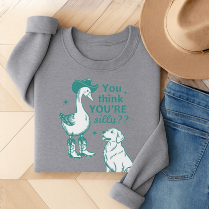 Golden Retriever Silly Goose Sweatshirt Sport Grey