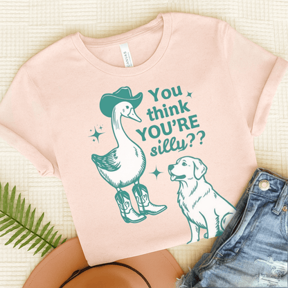 Golden Retriever Silly Goose Tshirt Soft Pink