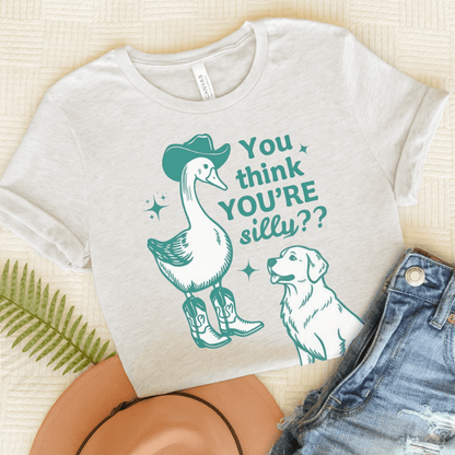 Golden Retriever Silly Goose Tshirt Ash