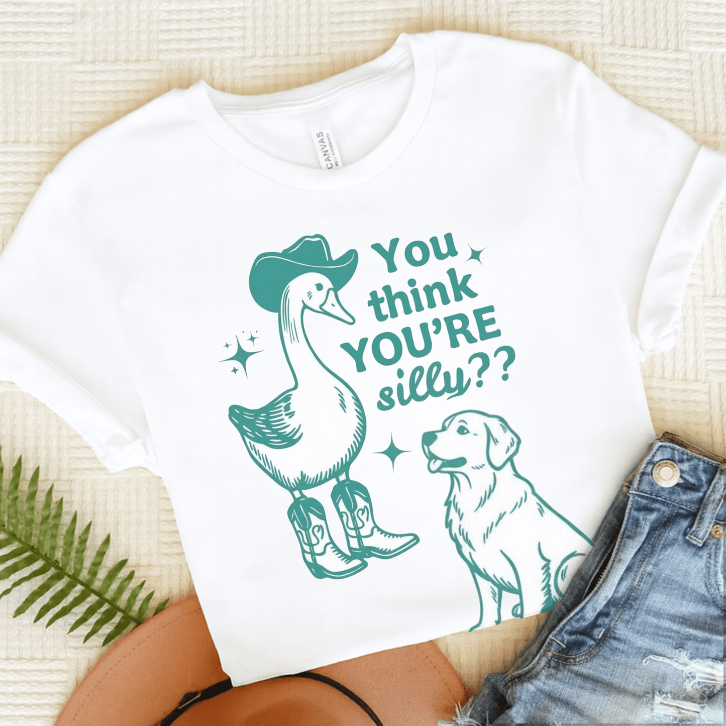 Golden Retriever Silly Goose Tshirt White