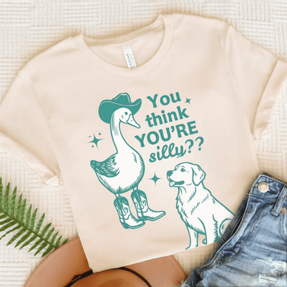 Golden Retriever Silly Goose Tshirt Natural