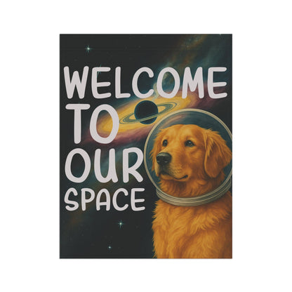 Golden Retriever Space Lover Garden Flag
