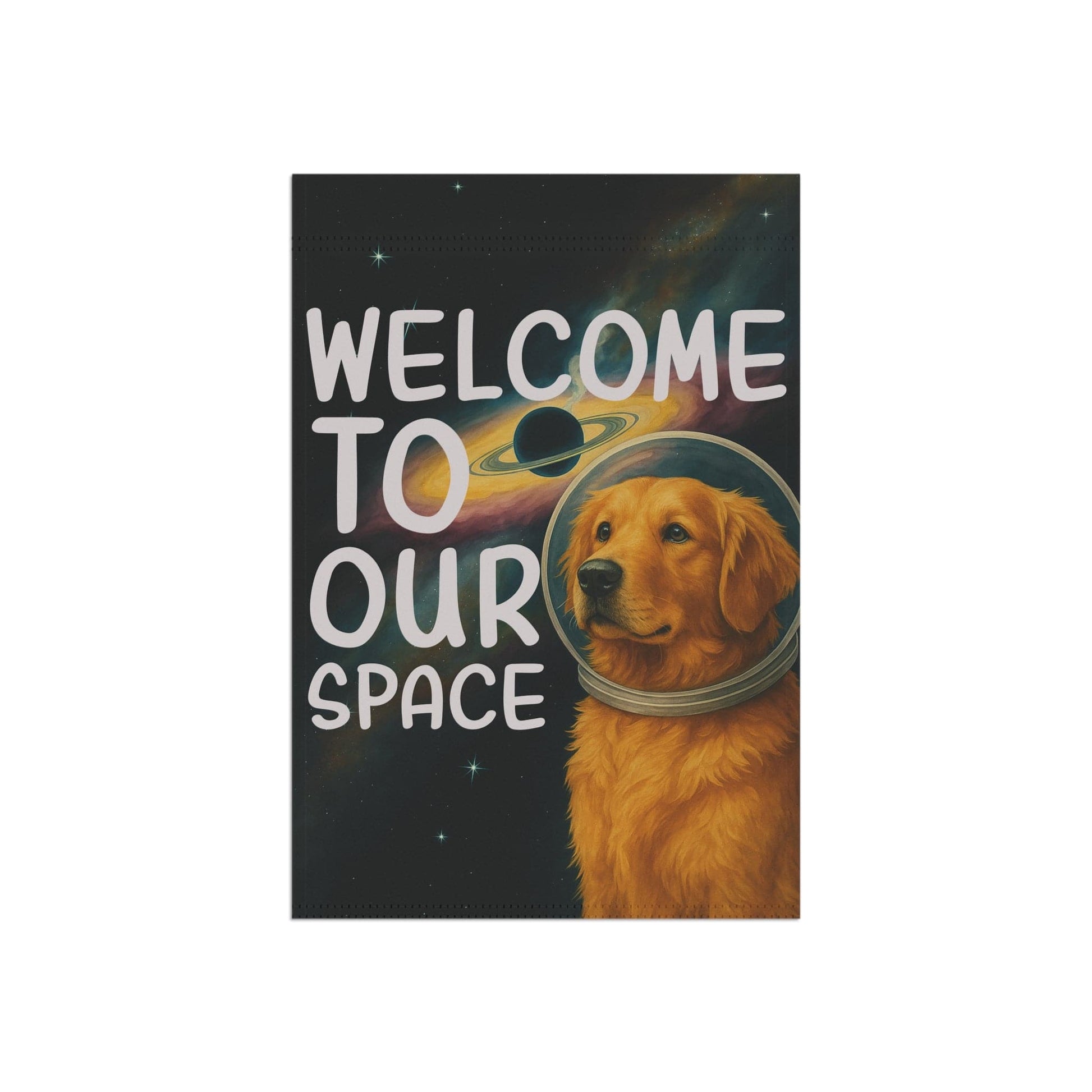 Golden Retriever Space Lover Garden Flag