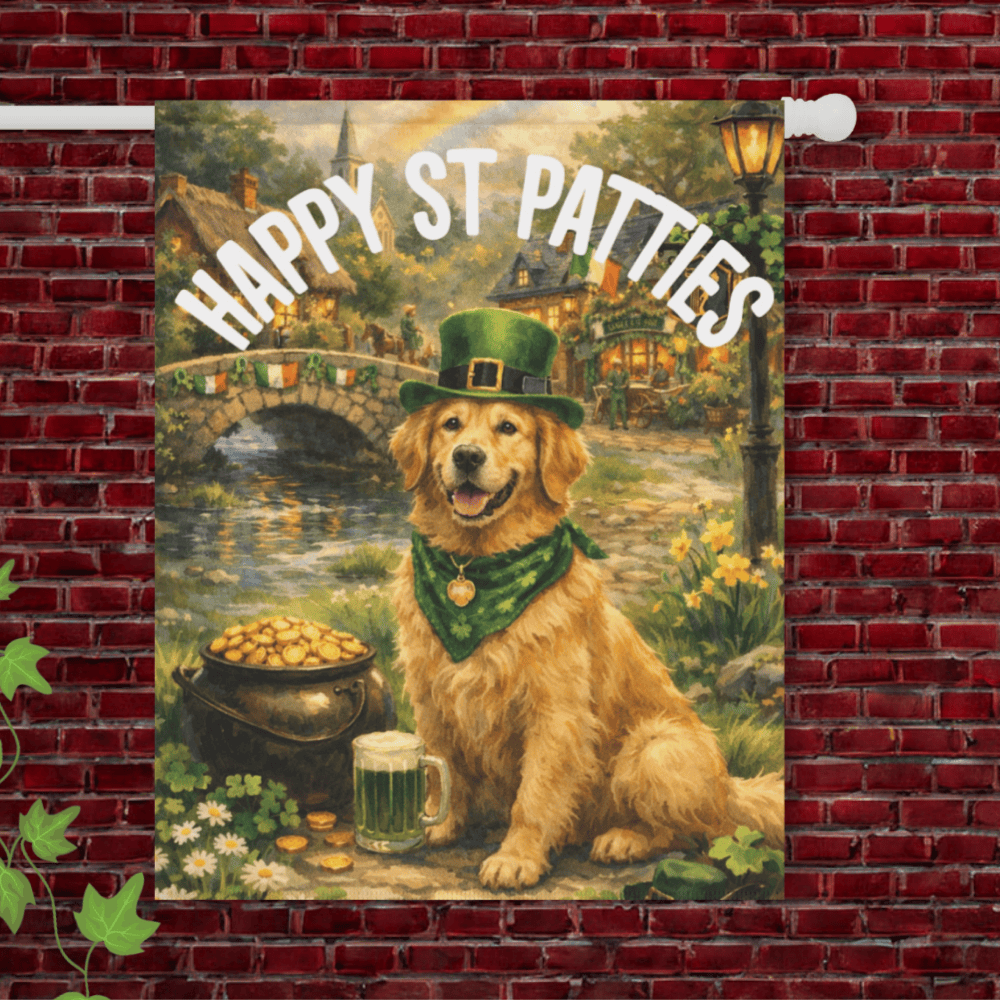 Golden Retriever St Patties Day Garden Flag 24.5'' × 32''