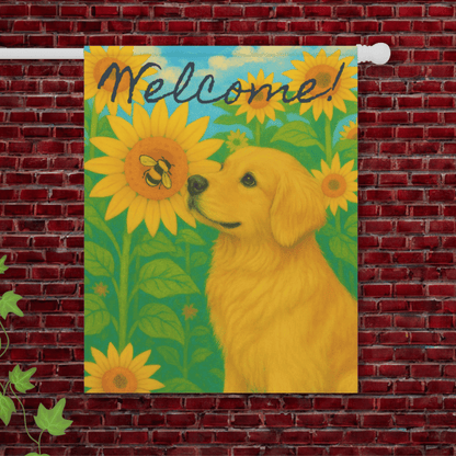 Golden Retriever Sunflower Garden Flag 24.5'' × 32''