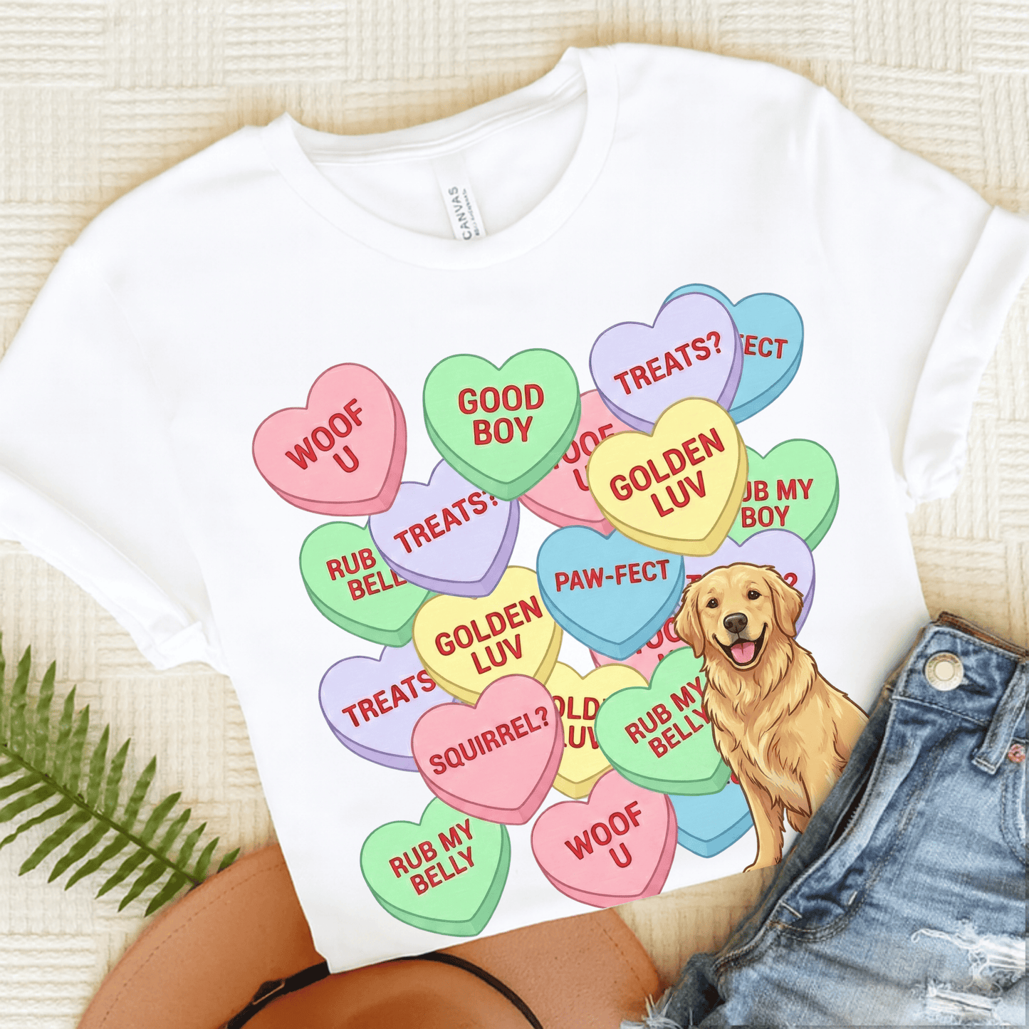 Golden Retriever Sweetheart Unisex Tshirt White