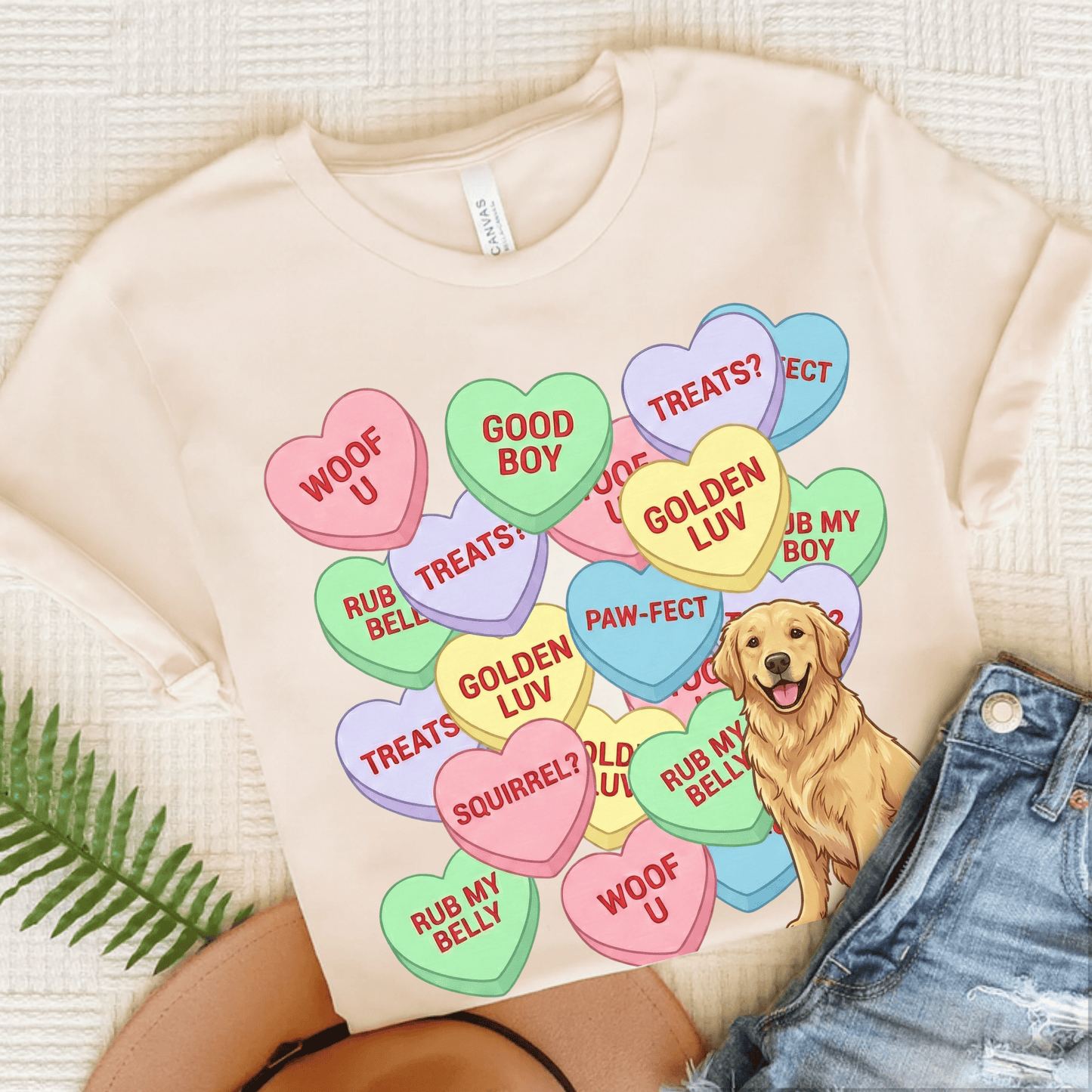 Golden Retriever Sweetheart Unisex Tshirt Natural