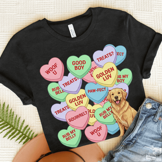 Golden Retriever Sweetheart Unisex Tshirt Dark Grey Heather