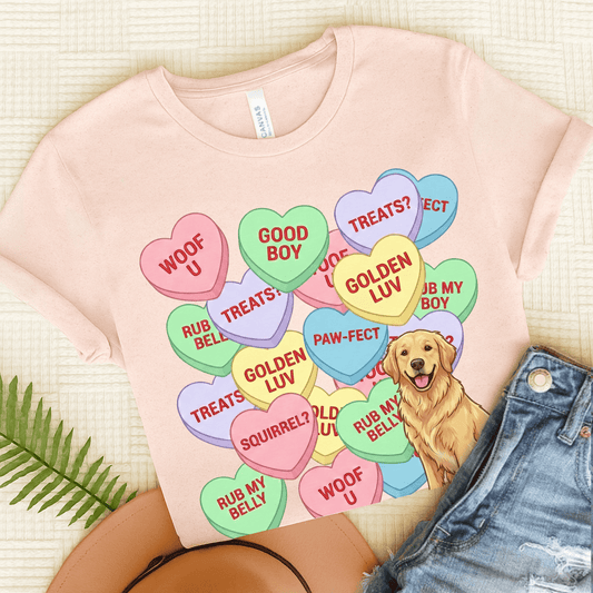 Golden Retriever Sweetheart Unisex Tshirt Soft Pink