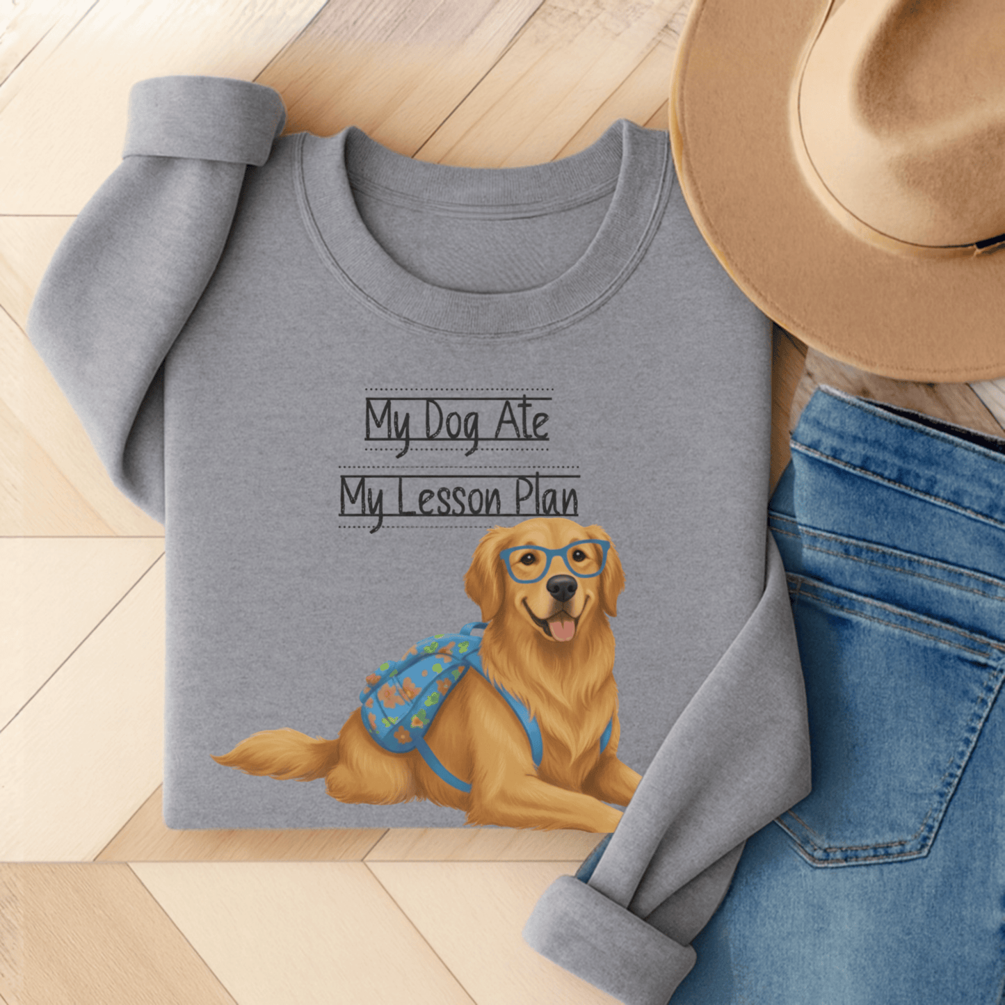 Golden Retriever Teacher Unisex Sweatshirt Sport Grey