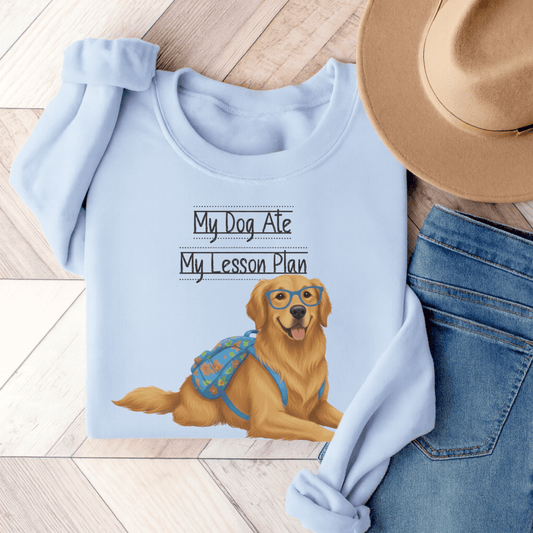 Golden Retriever Teacher Unisex Sweatshirt Light Blue