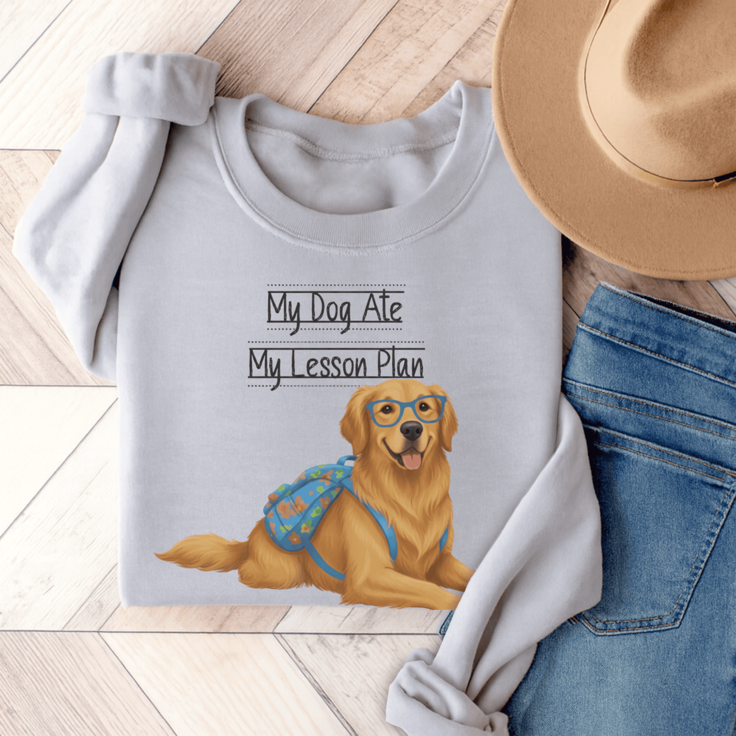 Golden Retriever Teacher Unisex Sweatshirt Ash