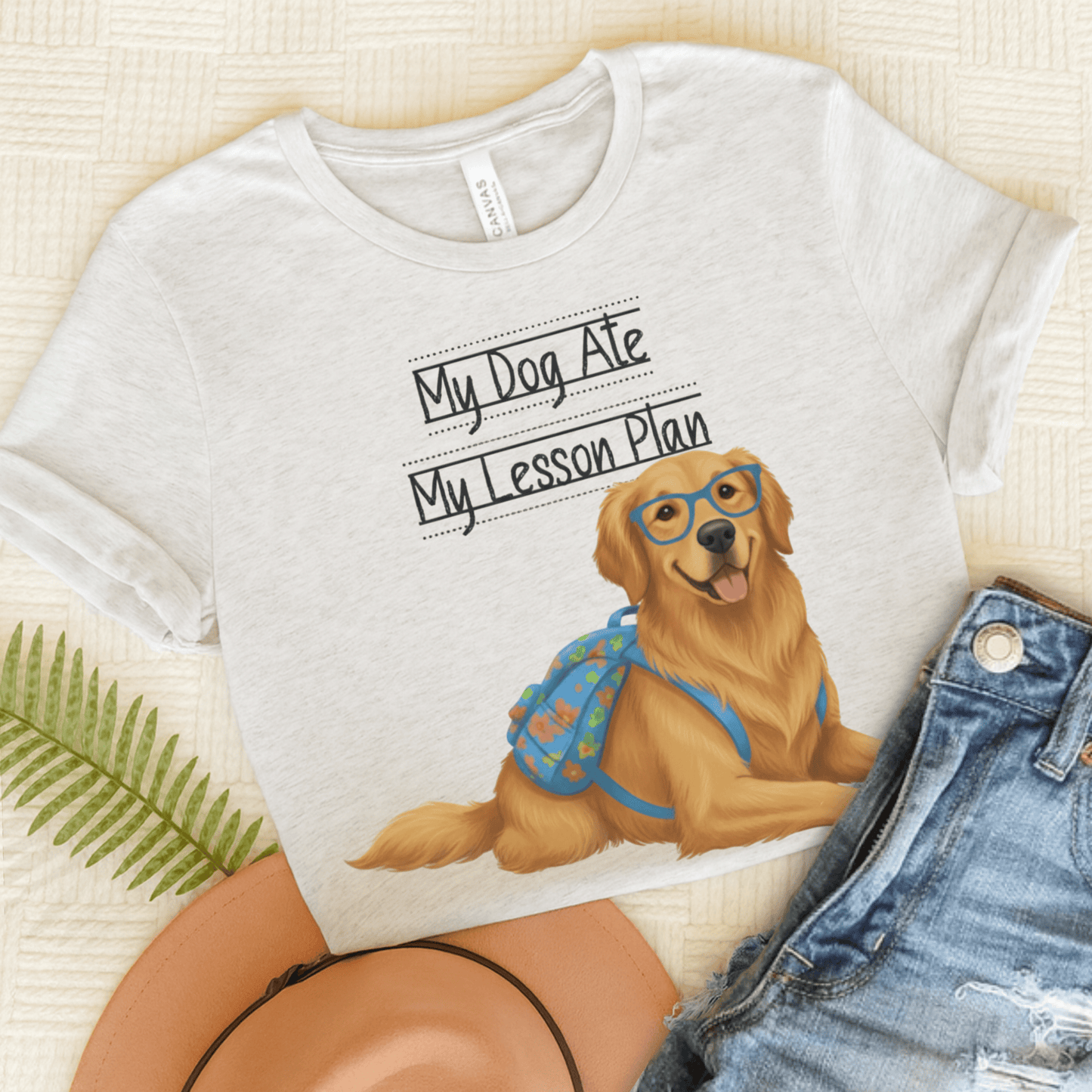 Golden Retriever Teacher Unisex TShirt Ash