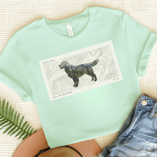 Golden Retriever Topography Unisex Tshirt Heather Mint