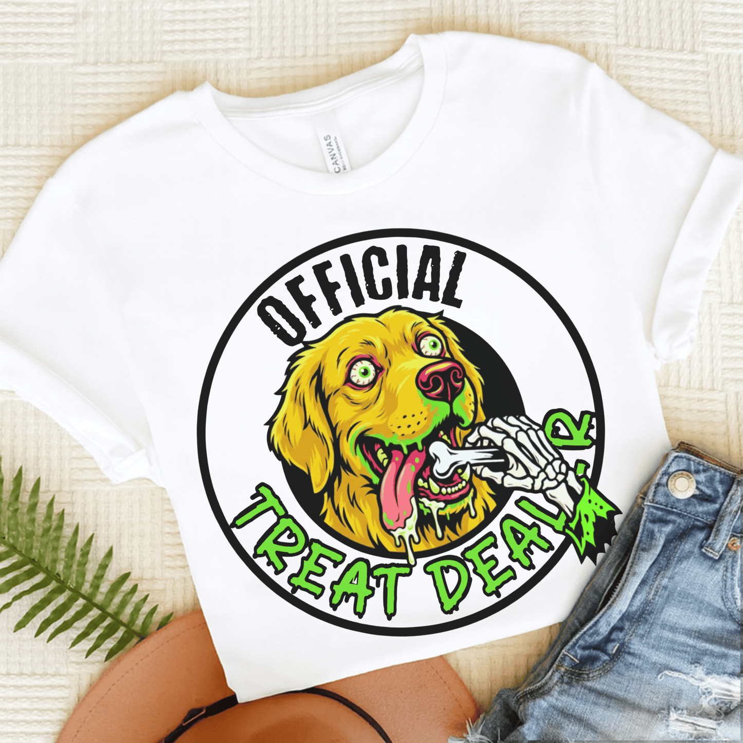 Golden Retriever Treat Dealer Skeleton Unisex Tshirt White