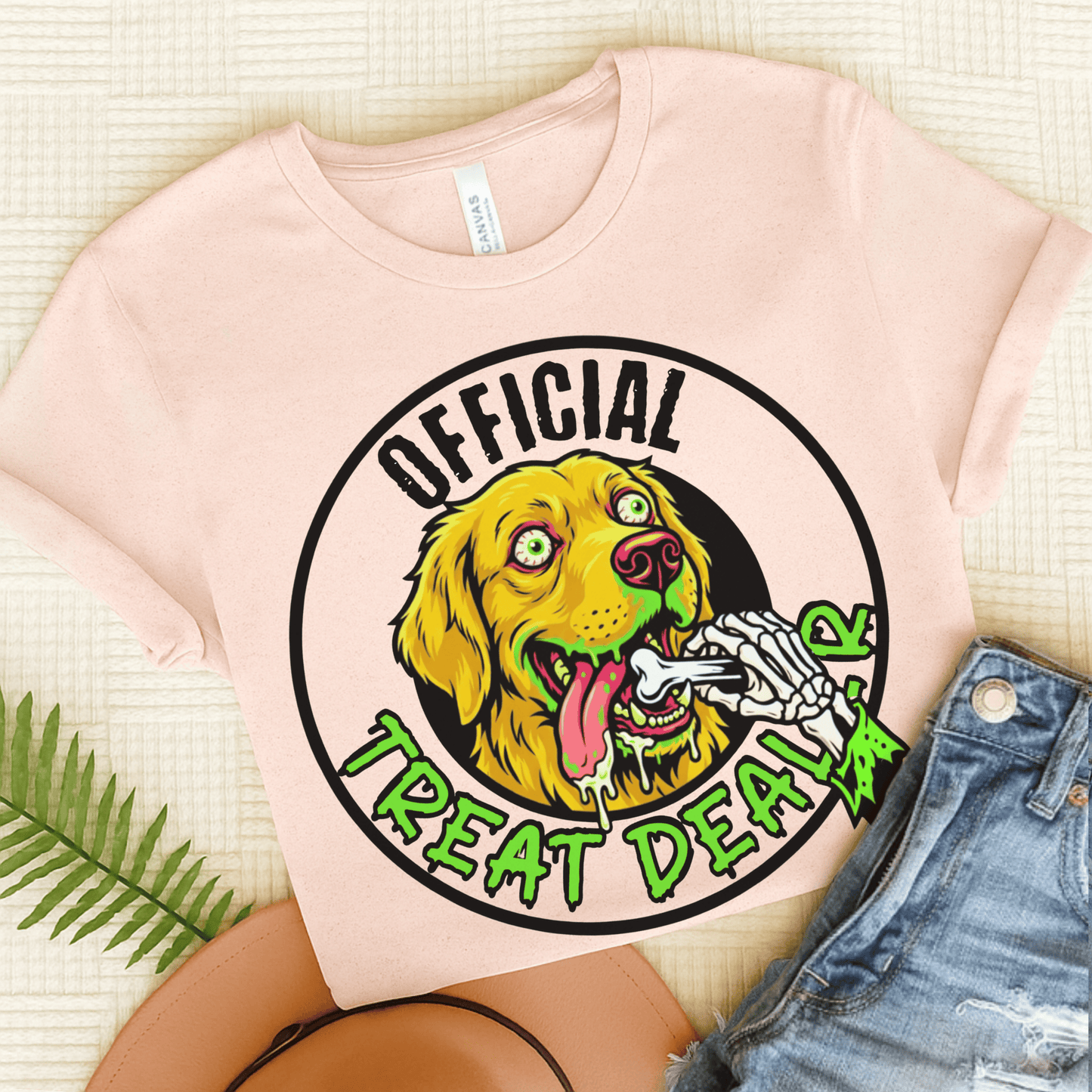 Golden Retriever Treat Dealer Skeleton Unisex Tshirt Soft Pink