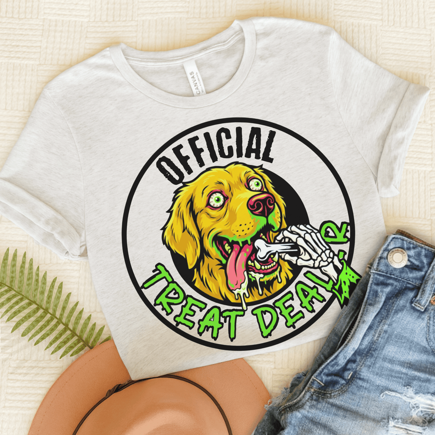 Golden Retriever Treat Dealer Skeleton Unisex Tshirt Ash