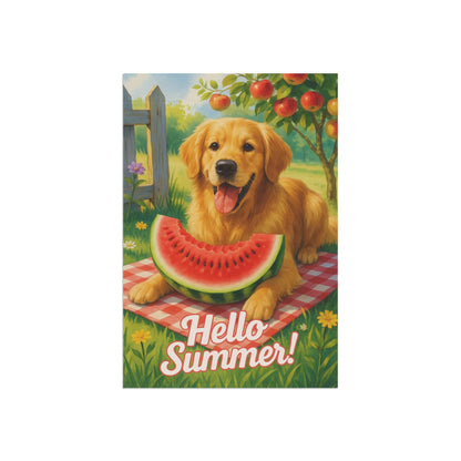 Golden Retriever Watermelon Garden Flag