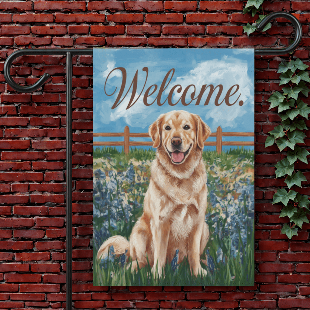 Golden Retriever Welcome Home Garden Flag 12'' × 18''