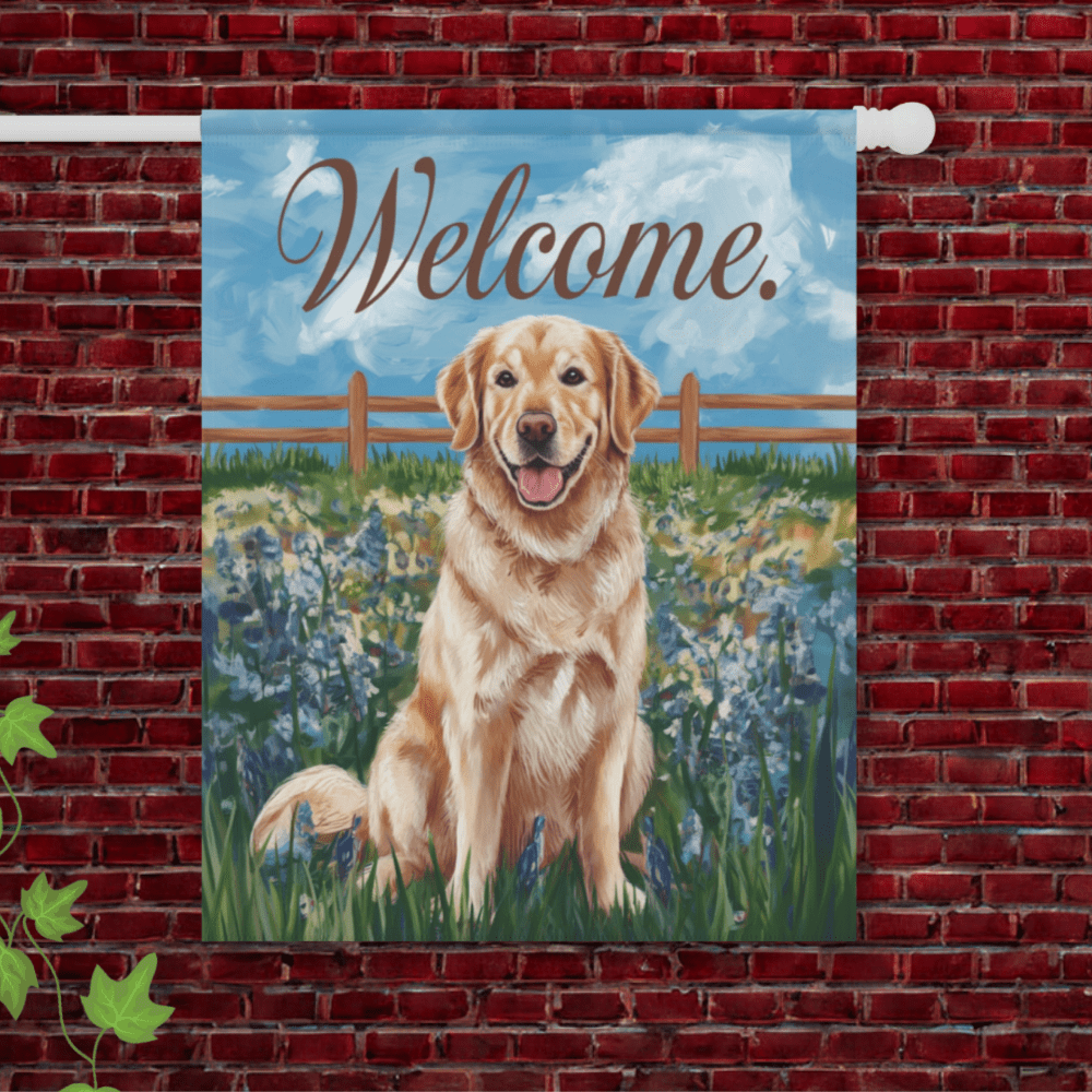 Golden Retriever Welcome Home Garden Flag 24.5'' × 32''