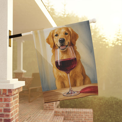 Golden Retriever Wine Garden Flag