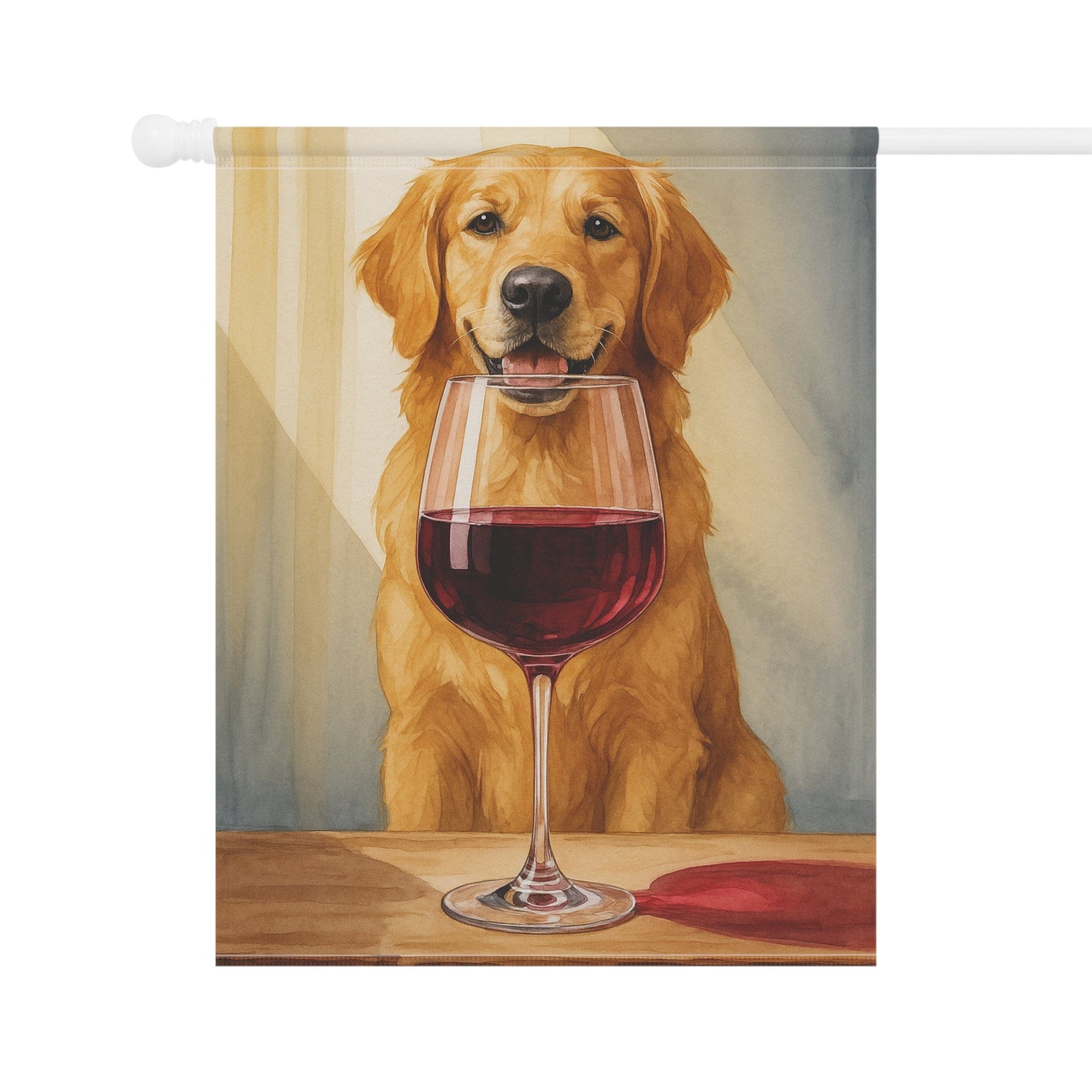 Golden Retriever Wine Garden Flag