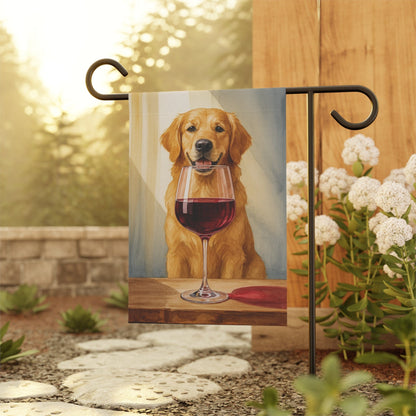Golden Retriever Wine Garden Flag