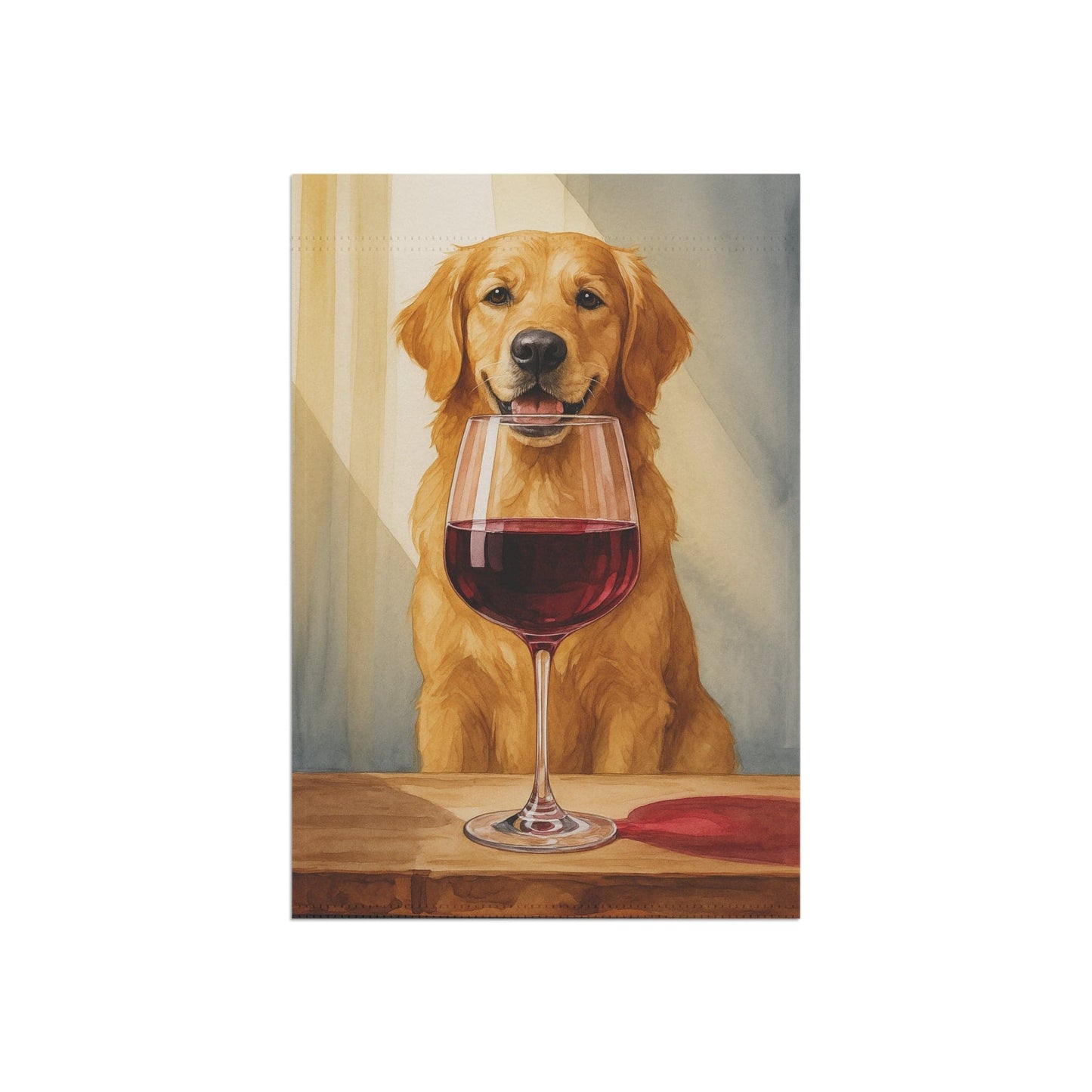 Golden Retriever Wine Garden Flag