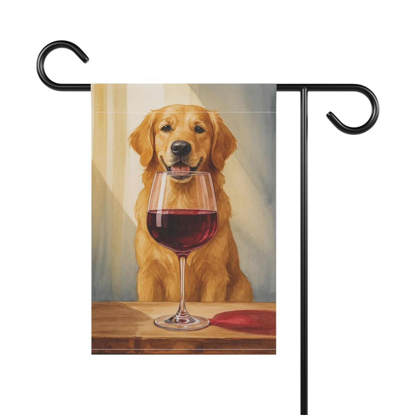 Golden Retriever Wine Garden Flag