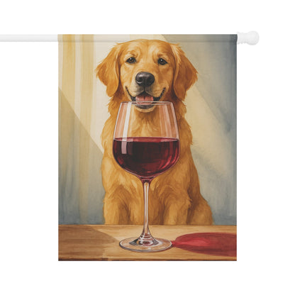 Golden Retriever Wine Garden Flag