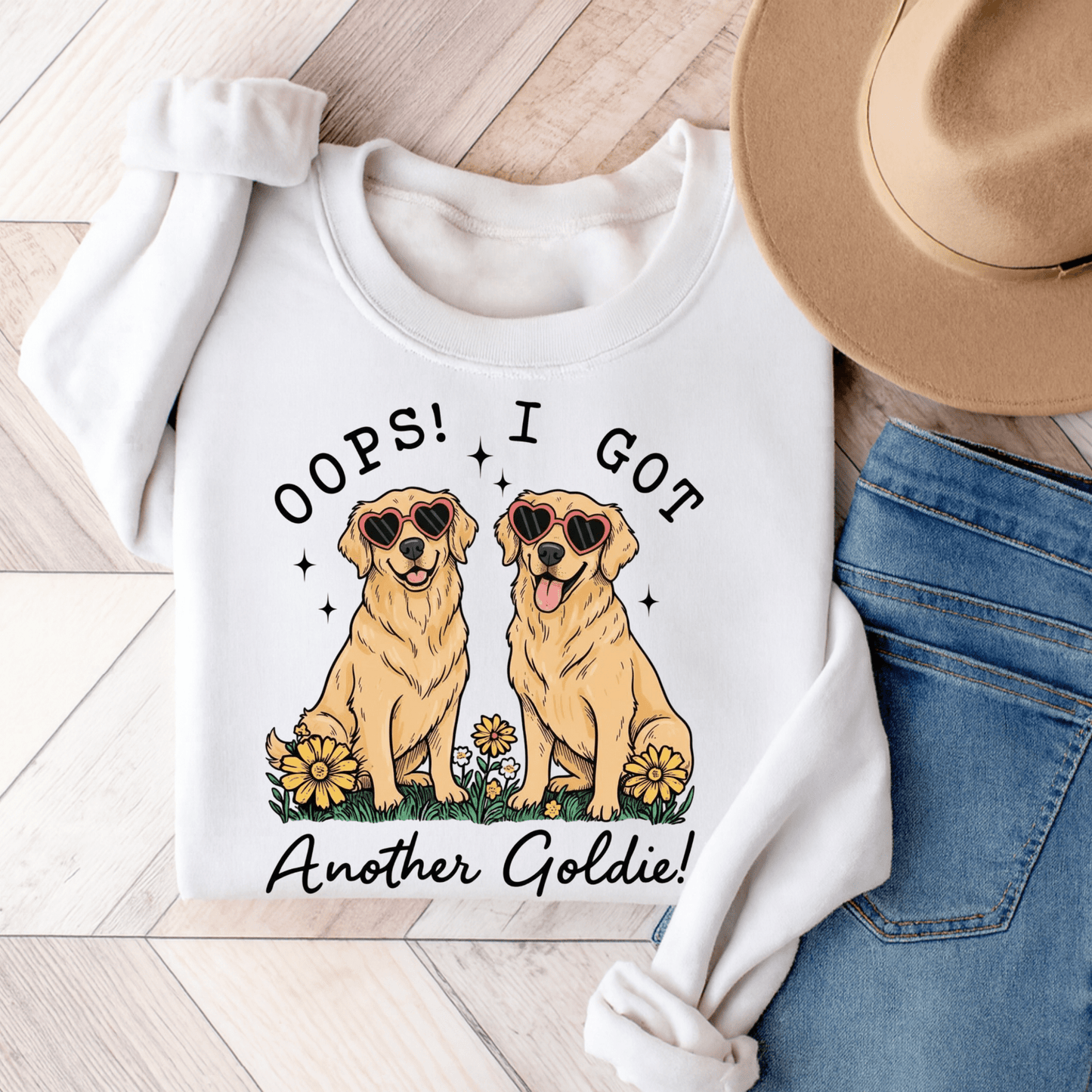 Golden Retrievers Oops Another Sweatshirt White