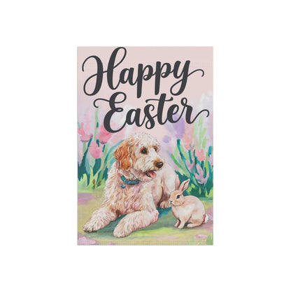 Printify Home Decor Goldendoodle Easter Garden Flag, Front Yard Spring Decor, Gardener Gift