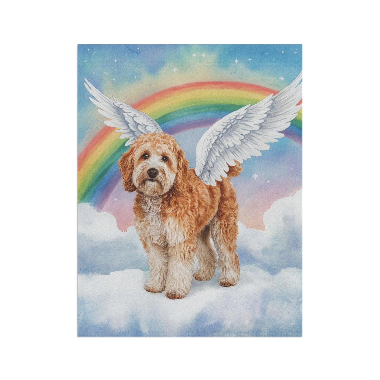 Goldendoodle Rainbow Bridge Garden Flag