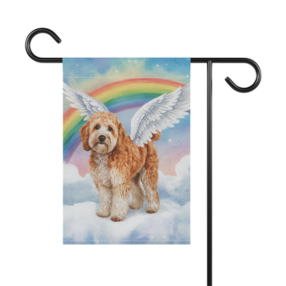 Goldendoodle Rainbow Bridge Garden Flag