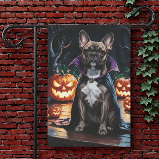 Customizable Frenchie Halloween Garden Flag 12'' × 18''