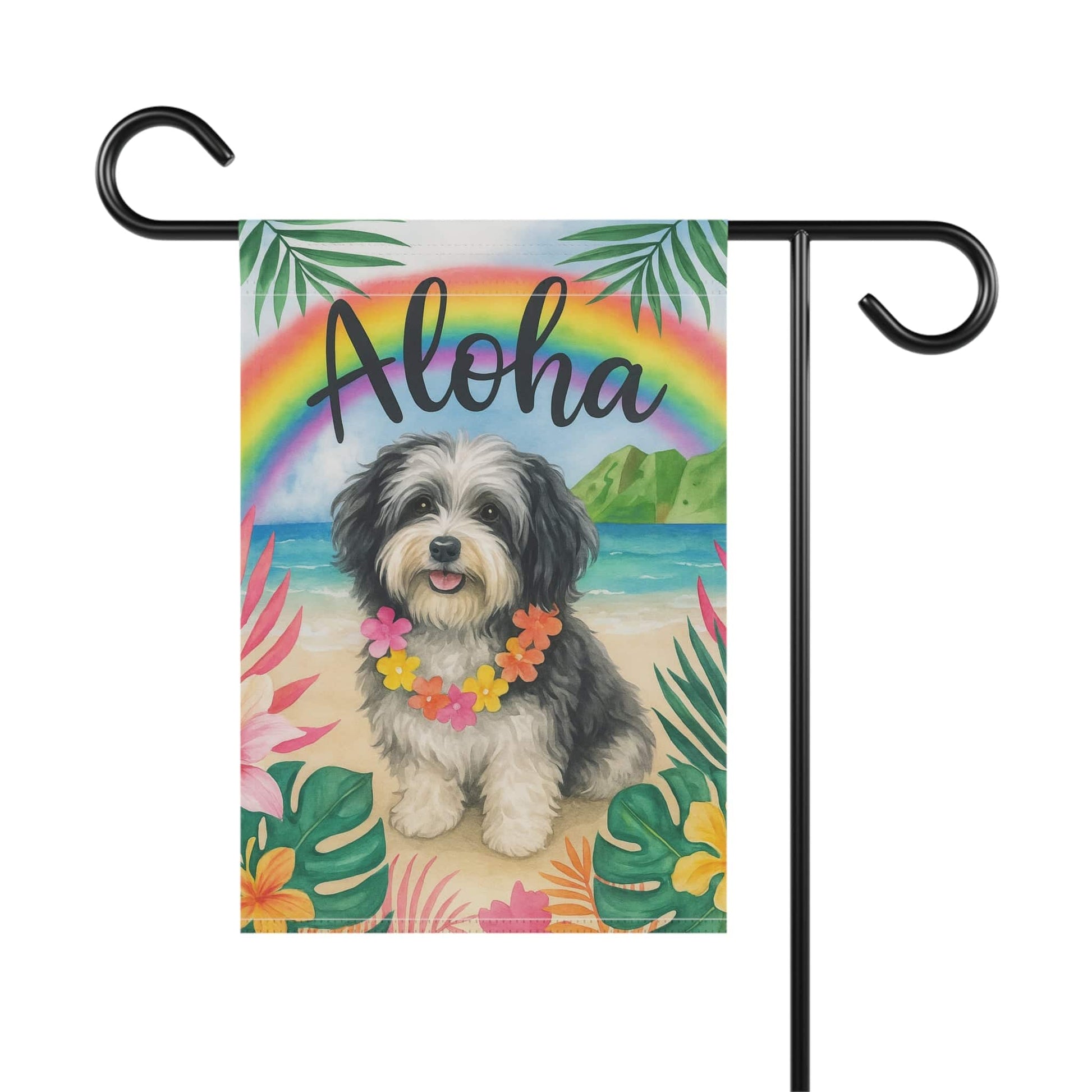 Printify Garden Flag Havanese Dog Aloha Luau Garden Flag
