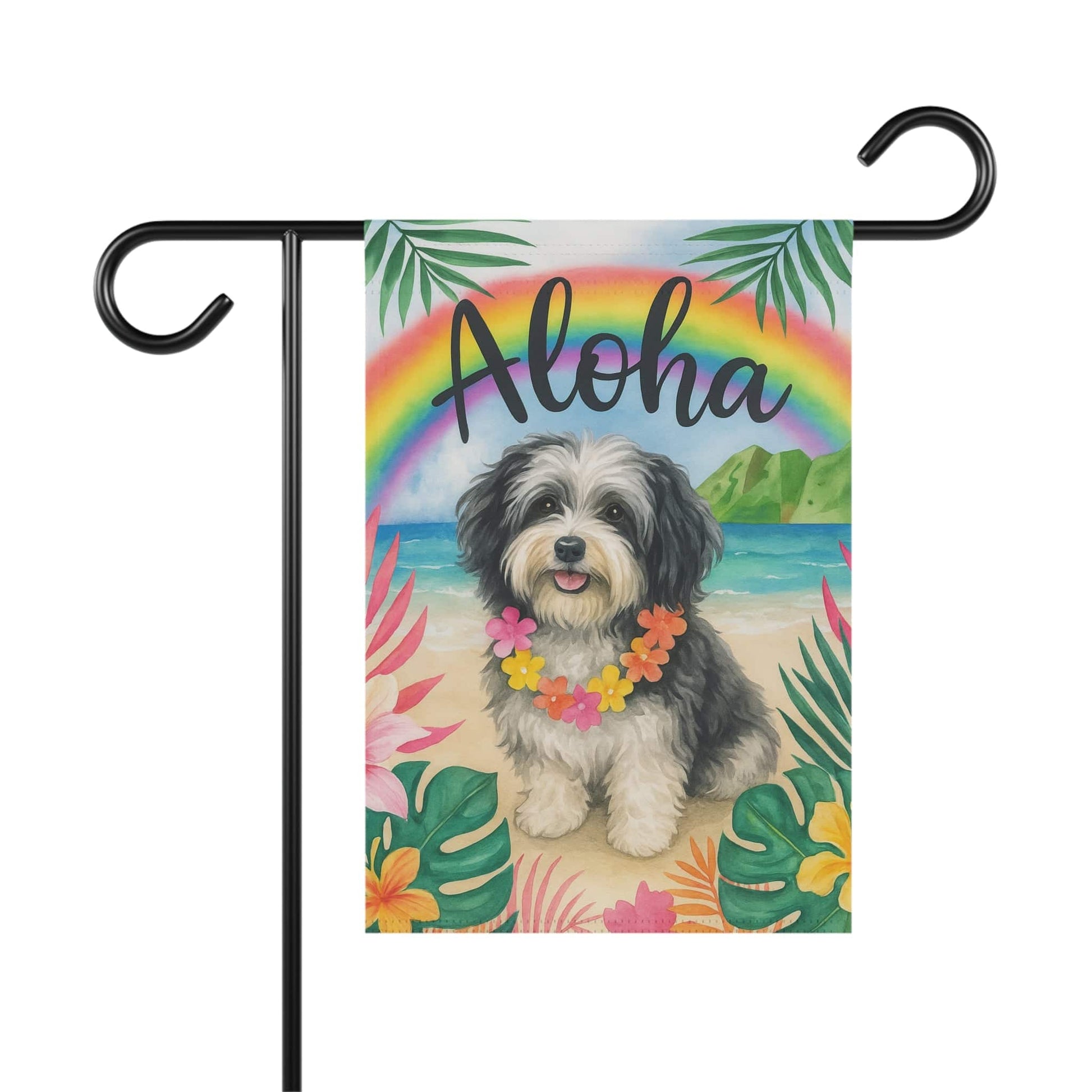 Printify Garden Flag Havanese Dog Aloha Luau Garden Flag