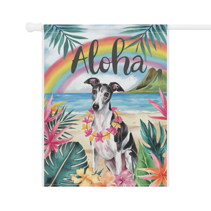 Printify Garden Flag Italian Greyhound Aloha Garden Flag