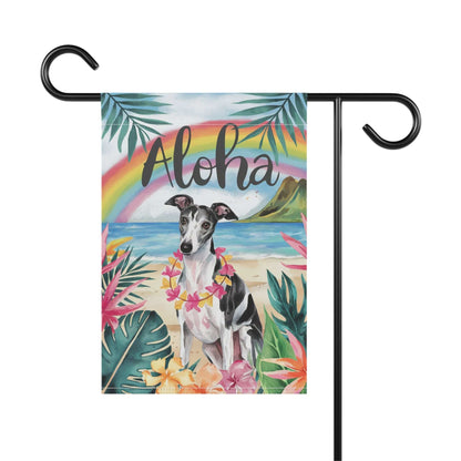 Printify Garden Flag Italian Greyhound Aloha Garden Flag