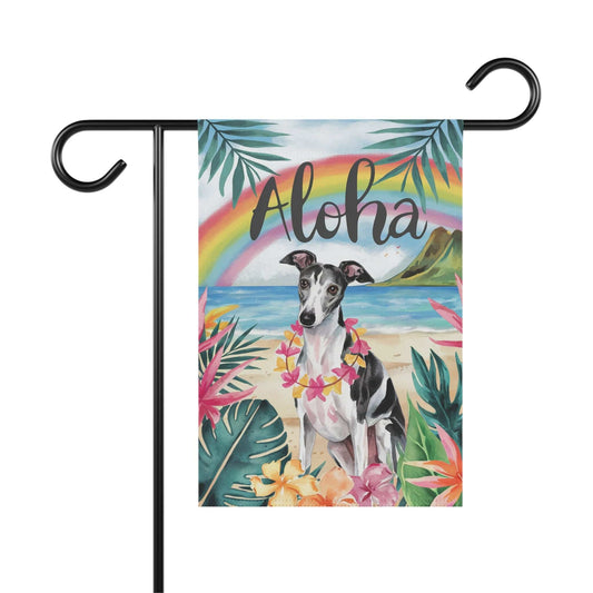 Printify Garden Flag Italian Greyhound Aloha Garden Flag
