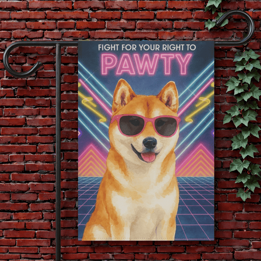 Printify Garden Flag 12'' × 18'' Japanese Akita 1980s Retro Garden Flag