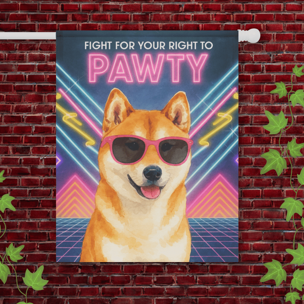 Printify Garden Flag 24.5'' × 32'' Japanese Akita 1980s Retro Garden Flag